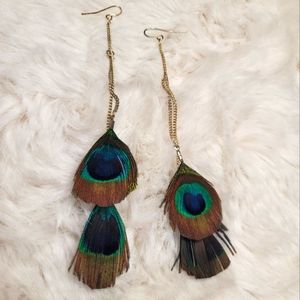 Peacock Feather Earrings